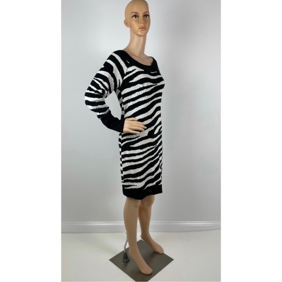 Black and White Zebra Sweater Dress - Picture 6 of 6